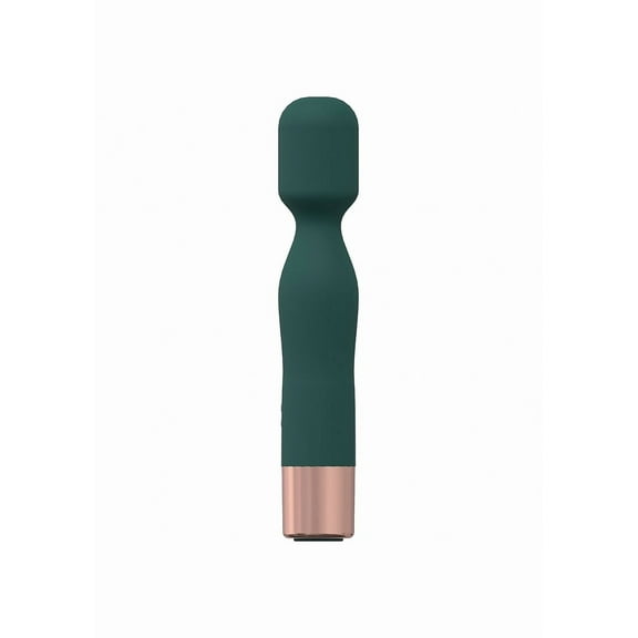 LoveLine Glamour Silicone Rechargeable 10 Speed Mini Personal Massage Wand, Forest Green