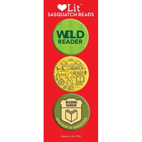 LoveLit: Sasquatch Reads 3-Button Assortment (Other merchandise)