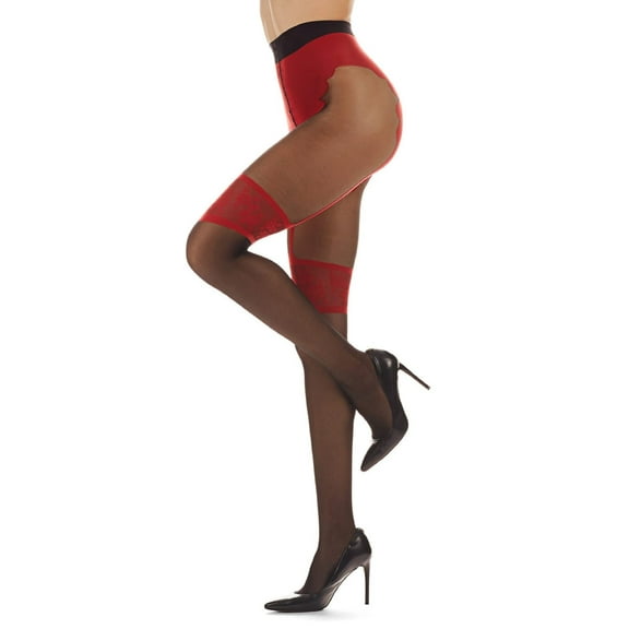 LoveMoi Women's Fantasy Knit in Cheeky Brief Garter Sheer Pantyhose - Mens - Male