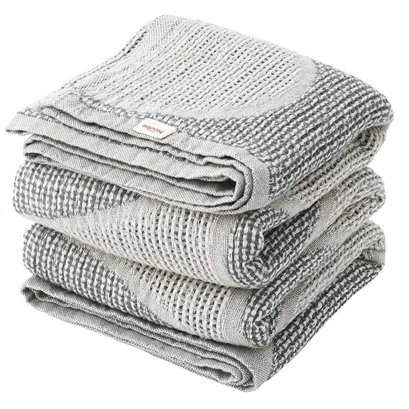 LoveNoobs Baby Blanket, 100% Organic Cotton, Soft and Breathable, Grey
