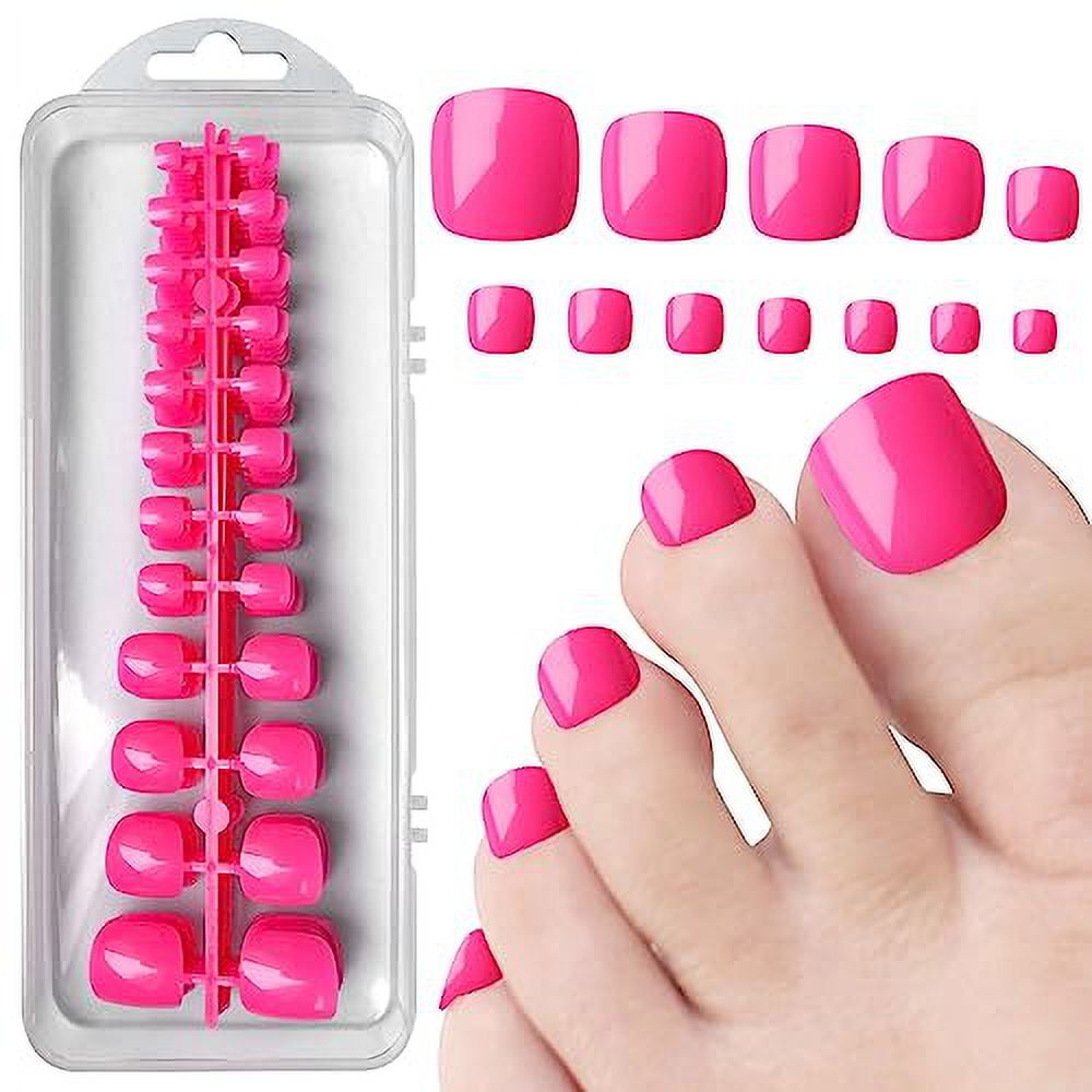 48Pcs Press on Nails Short with Press on Toenails French Fake Nails Tips  Acrylic False Nails with Glue Nude White Toe Nails Press ons with  Rehinstone Exquisite Design False Nails Tip for