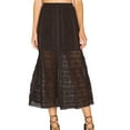 thumbnail image 1 of LoveShackFancy Women's Bali Midi Skirt 0/X-Small Washed Black, 1 of 3