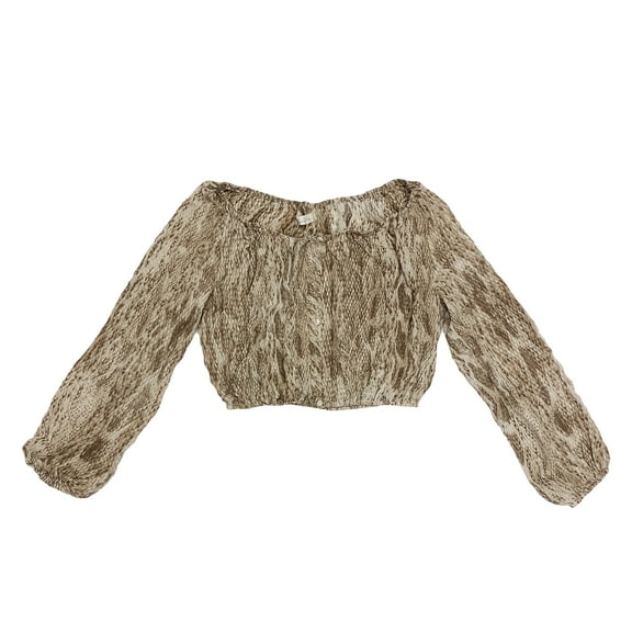 LoveShackFancy Women's Button Down Popover Top 3/L Tan