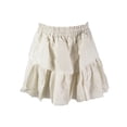 thumbnail image 1 of LoveShackFancy Women's Metallic Stripe Ruffle Mini Skirt 1/S Ivory & Silver, 1 of 2
