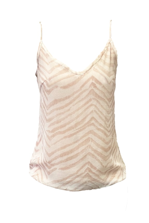 Women's Raw Hem Zebra Cami Top 1/S Blush
