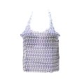 thumbnail image 1 of LoveShackFancy Women's Shibori Dot Racerback Tank 1/S Navy & White, 1 of 2