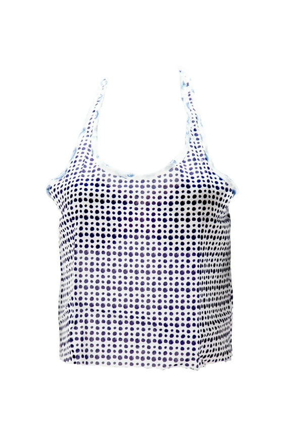 Women's Shibori Dot Racerback Tank 2/M Navy & White