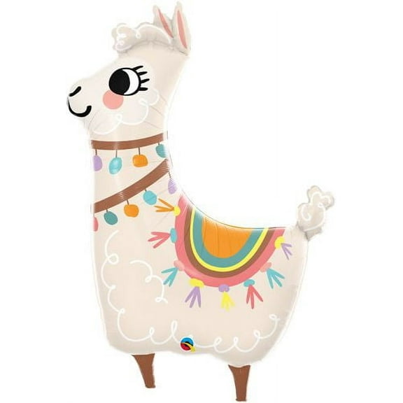 Loveable Llama 45" Happy Birthday Shape Mylar Decoration Balloon