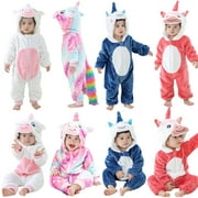 Lovebay 0-3T Newborn Toddler Baby Winter Warm Fleece Hooded Rompers Unicorn Costume Halloween Xmas Cosplay Clothes