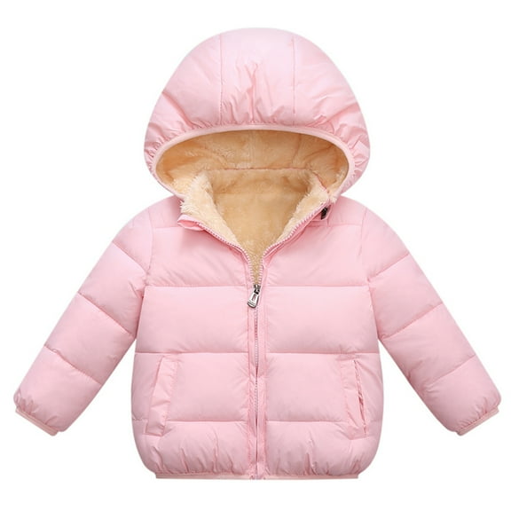 Lovebay 1-6T Toddler Children Boy Girl Padded Puffer Jacket Fleece Lined Hooded Winter Coat