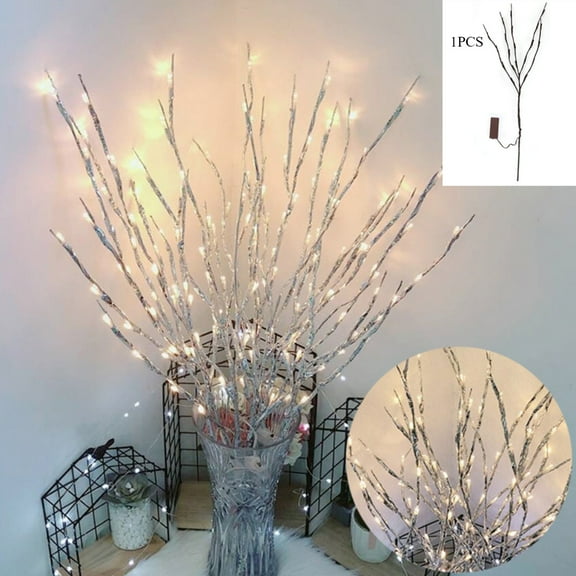 Lovebay 1Pcs Led Branch Light Battery Operated Lighted Branch Willow Tree Artificial Twig 30 Inch 20 LED for Home Romantic Decoration Warm White (1PCS 5 Branches)