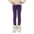 thumbnail image 1 of Lovebay 2-13Y Child Girls Winter Warm Fleece Tight Pants Solid Thicken Leggings,Purple, 1 of 7