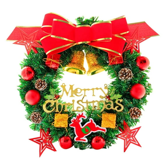 Lovebay 20 Inch Artificial Christmas Hanging Wreath Xmas Garland Wreath Ornaments for Indoor Outdoor House Wall Decor