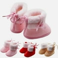 thumbnail image 1 of Lovebay Baby Girls Bowknot Bandage Cotton Booties First Walkers Outdoor Snow Shoes Toddler Warm Boots, 1 of 8