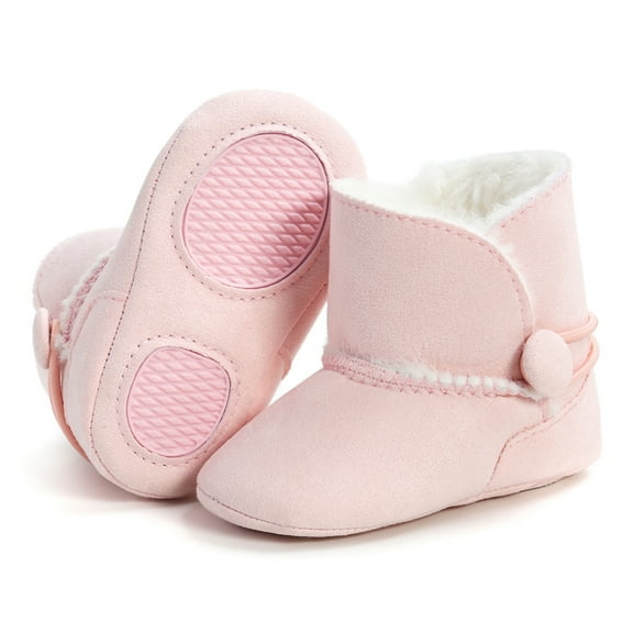 Lovebay Baby Girls Boys Toddler Booties Infant Fur Thicken Shoes Anti-slip Sole Newborn First Walkers Shoes