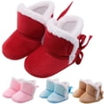 thumbnail image 1 of Lovebay Baby Girls Lace-Up Cotton Princess Booties First Walkers Outdoor Snow Shoes Toddler Warm Boots, 1 of 6