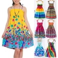 thumbnail image 1 of Lovebay Child Kids Girls Strap Dress Floral Sundress with necklace 2-10Y, 1 of 5