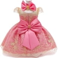 thumbnail image 1 of Lovebay Christening Lace Flower Baby Girl Dress Princess Formal Prom Tutu Ball Gown Pink 0-6 Months, 1 of 6