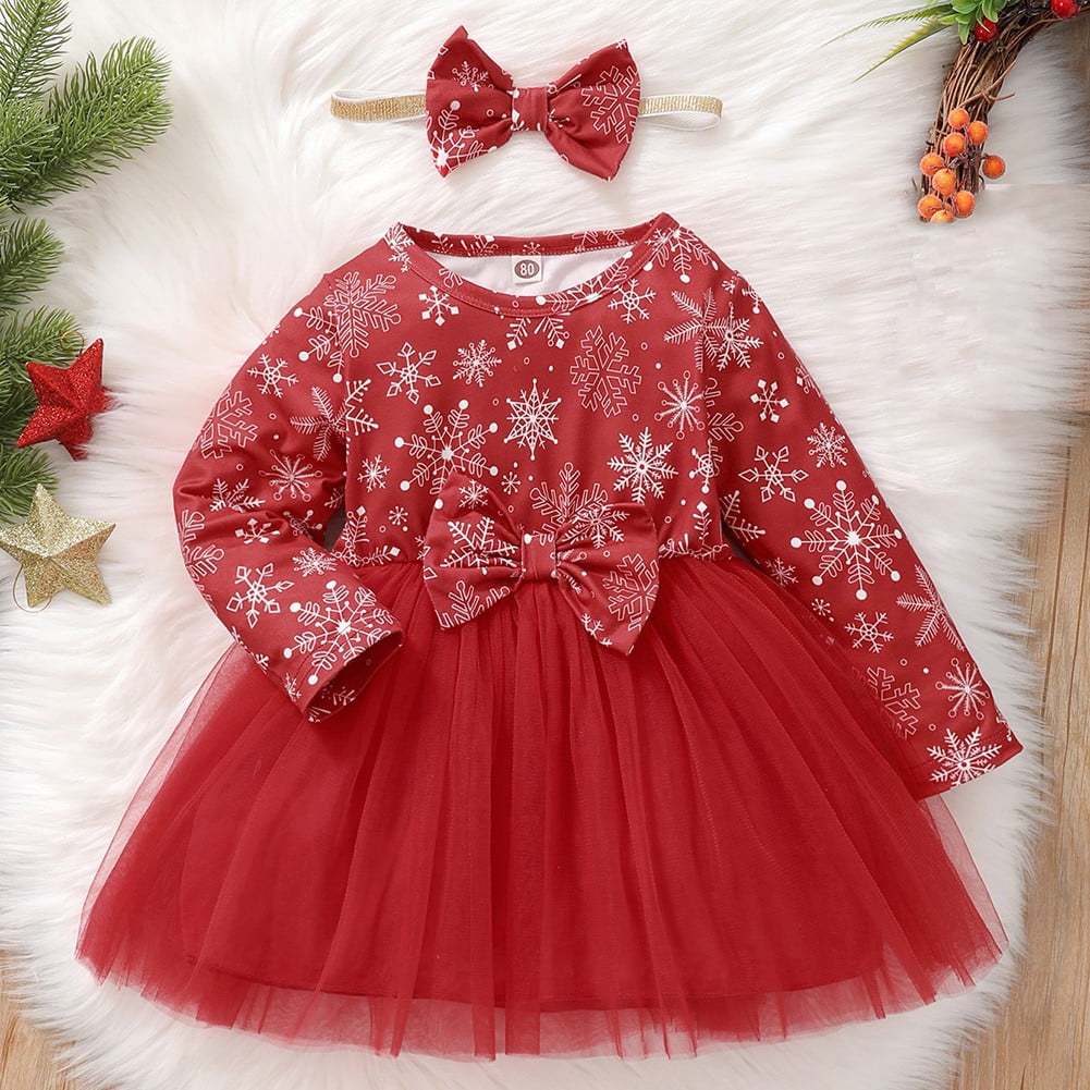 Princes Printed Winter Dress For Baby Girl main image 1