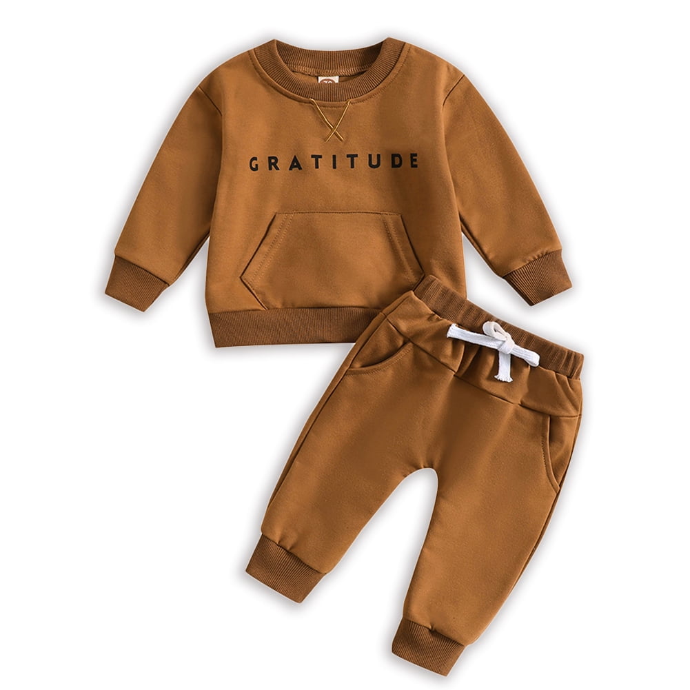 Lovebay Infant Baby Boy Girl Letter Sweatshirt Sweatpants Outfits