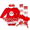 thumbnail image 1 of Lovebay Infant Baby Girls Christmas Santa Claus Outfit Romper Tutu Skirt+ Headband +Leg Warmer +Shoes Set 6-12 Months, 1 of 10