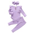 thumbnail image 1 of Lovebay Infant Baby Girls Outfits Clothes Set Romper + Long Pants + Headband, 1 of 12