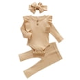thumbnail image 1 of Lovebay Infant Baby Girls Outfits Clothes Set Romper + Long Pants + Headband, 1 of 13