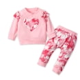 thumbnail image 1 of Lovebay Infant Baby Girls Ruffle Floral Sweatshirt Sweatpants Outfits Tracksuit Set 4-5 Years, 1 of 12