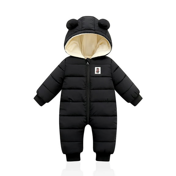 Lovebay Infant Baby Winter Down Snowsuit Newborn Hooded Romper Padded Bodysuit with Warm Fleece Lining