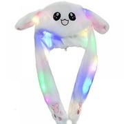 Lovebay LED Glowing Plush Moving Rabbit Hat Funny Glowing and Ear Moving Bunny Hat Cap for Girls, Cosplay Christmas Party Holiday Hat