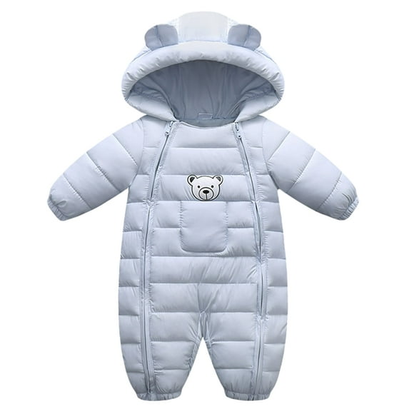 Lovebay Newborn Baby Girl Boy Hooded Bear Snowsuit Down Jumpsuit Puffer Romper Coat