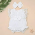 thumbnail image 1 of Lovebay Newborn Baby Girl Clothes Infant Romper Ruffle Sleeve Jumpsuit Bodysuit 12-18 Months, 1 of 3