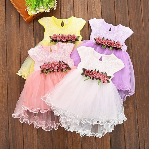 Lovebay Newborn Baby Girl Princess Dress Bowknot Lace Wedding Tutu Dresses
