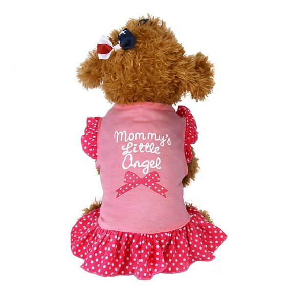 Lovebay Pet Dog Cat Girl Polka Dot Princess Dress Bowknot Sleeveless Ruffle Tutu Dresses Puppy Wedding Valentine Princess Dress