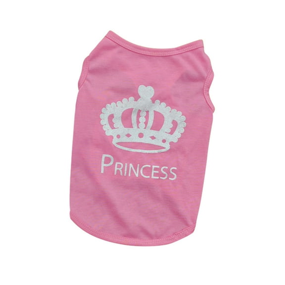 Lovebay Pet Small Medium Dog Cotton Princess Crown Vest T-shirt Puppy Cat Summer Casual Pink Shirt