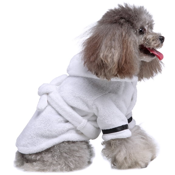 Lovebay Pet Small Medium Dogs Cat Hood Bathrobe Super Absorbent Puppy Bath Towel Soft Pajama Jumpsuit Home Warm Clothes