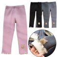 thumbnail image 1 of Lovebay Toddler Kids Little Cute 3D Bear Pants Girls Winter Warm Fleece Tight Pants Trousers,2-3 Years, 1 of 6