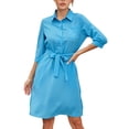 thumbnail image 1 of Lovebay Women's Casual Button Down Shirt Dress V Neck Tunic Blouses Tops with Pockets, 1 of 8