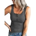 thumbnail image 1 of Lovebay Womens V Neck Henley Tank Tops Low Cut Solid Sexy Summer Sleeveless Button Down Shirts S-3XL, 1 of 6