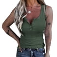thumbnail image 1 of Lovebay Womens V Neck Henley Tank Tops Low Cut Solid Sexy Summer Sleeveless Button Down Shirts S-3XL, 1 of 6