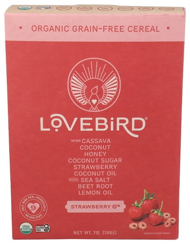 (6 Pack) Lovebird Strawberry Grain-Free Cereal 7 Oz