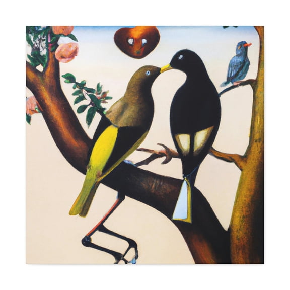 Lovebirds in Springtime - Canvas