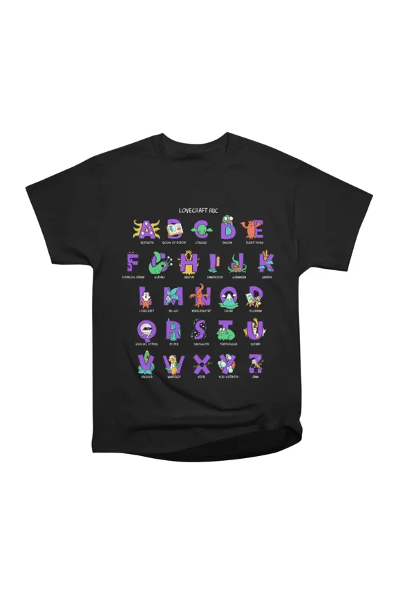 Lovecraft ABC T-Shirt Tee Gift For Him Merch For Her Apparel For Friend