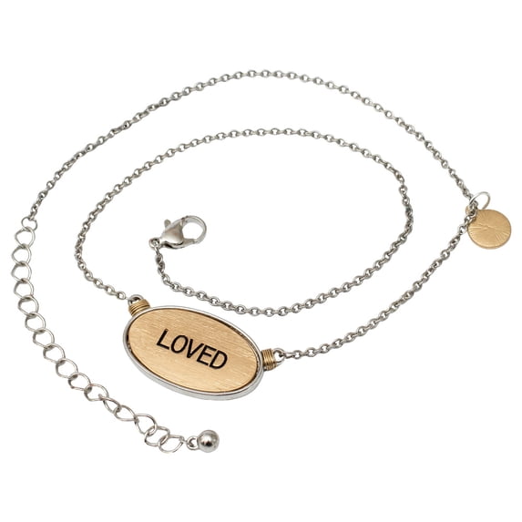 Loved Brushed Gold Tone One Size Fits Most Metal Chain Necklace