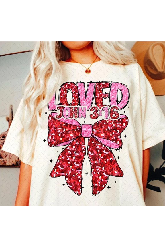 Loved Christian Valentines T-Shirt, Retro Scripture Cloud Tee All Size S-5XL