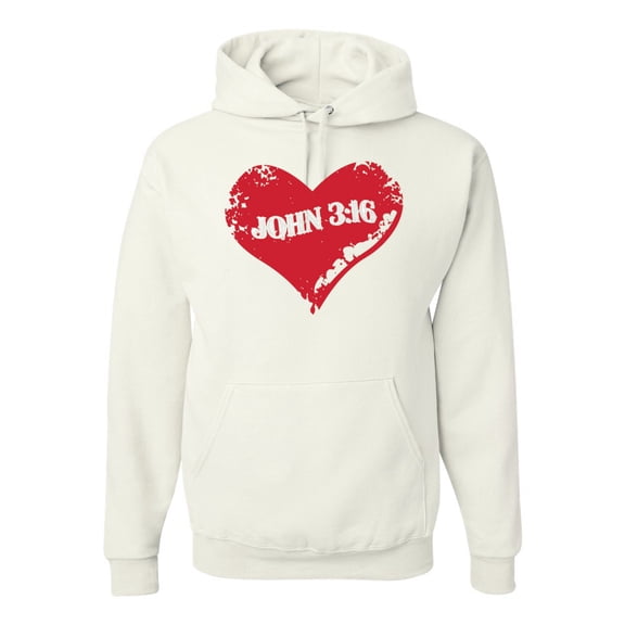 Loved John 3:16 Bible Verse Christian Inspirational/Christian Unisex Graphic Hoodie Sweatshirt, White, Medium