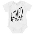 thumbnail image 1 of Loved John 4:9 Christian Arrow Bodysuit Jumper Girls Infant Baby Brisco Brands 18M, 1 of 6