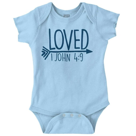 Loved John 4:9 Christian Arrow Bodysuit Jumper Girls Infant Baby Brisco Brands 6M