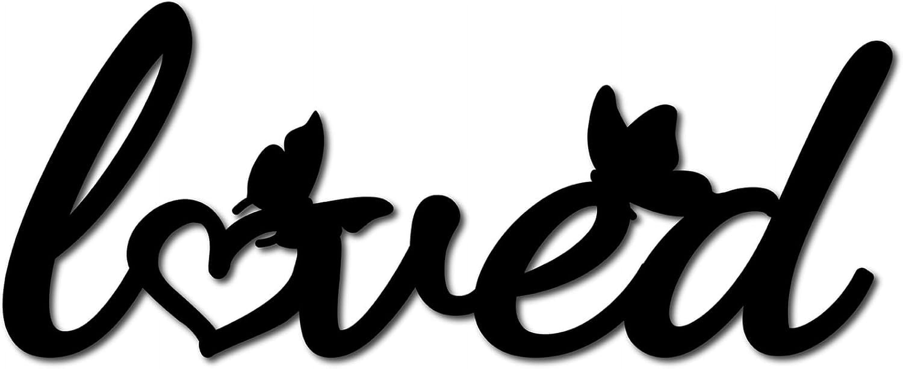 Loved Laser Cut Wood Letter Sign Wall Decor Butterfly Wall Art Cutout ...