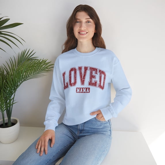 Loved Mama Sweatshirt, Mama Retro Valentine's Day Sweatshirt, Mom Gifts